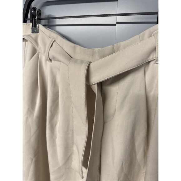 Anthropologie Maeve Tan Culottes Cropped Wide Leg Pants Womens 8 Belted Stretchy - Picture 14 of 14